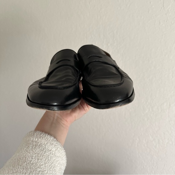 Doucal's Black Smooth Leather Slip On Loafers - Picture 4 of 12